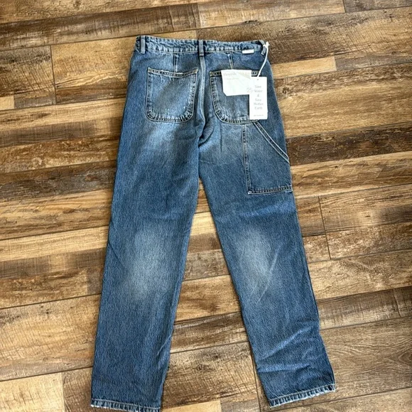 Boyish Blue Straight Leg Jeans with Gold Stitching - Picture 10 of 14